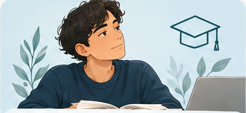 Illustration d’un lycéen pour la préparation au bac de français