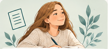 Illustration d’une collégienne pour la préparation au brevet